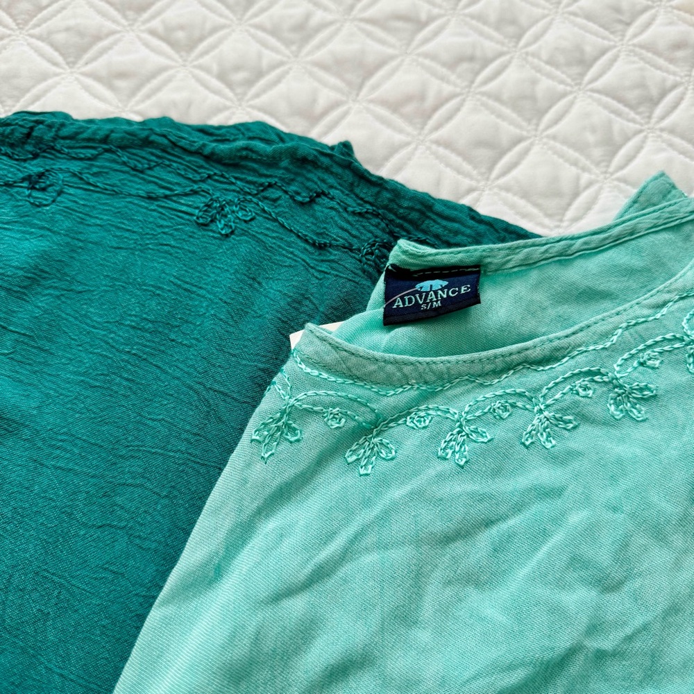 NWT Advance Apparels Long Ombre Dip Dye Sleeveless Dress Aqua Turquoise Size S/M - Picture 12 of 12